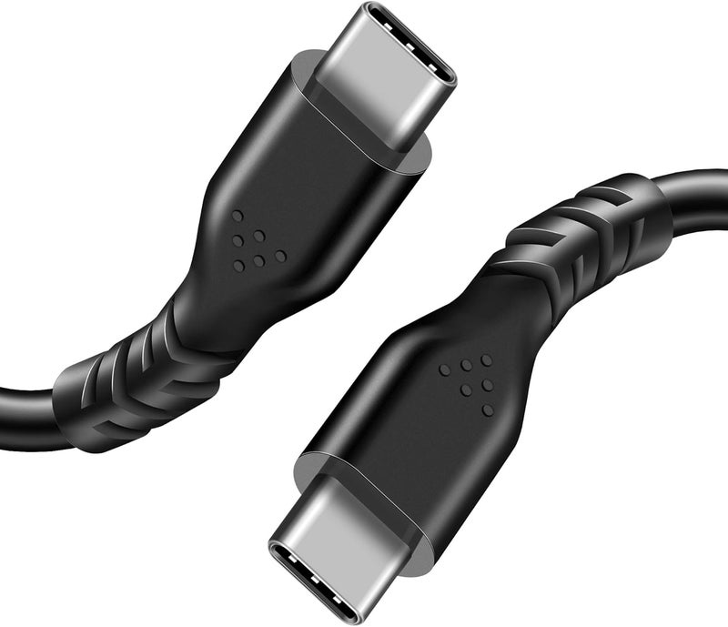 كابل USB C إلى USB C (حزمة واحدة ، 3ft ، أسود) كابل الشحن السريع من النوع C إلى النوع C 2.0 كابل نقل البيانات عالي السرعة مزامنة كابل USB C-C لـ Galaxy S10 S9 ، Huawei P20 ، Nexus 6P 5X ، Chromebook ، Matebook - Image 1
